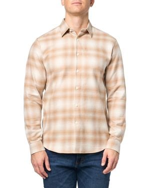 Theory Irving Shirt In Soft Plaid - Natural