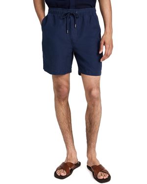 Onia Air Linen Pull-on Short 6"-solid-deep Navy-m - Blue