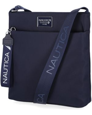 Nautica Diver Nylon Small Crossbody Bag Purse With Adjustable Shoulder Strap - Blue