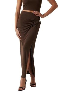 Guess Eco Aimee Jewel Drap Skirt - Brown