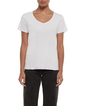 Three Dots Short Sleeve Top - White