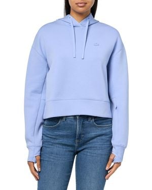 Lacoste Short Cut Cotton Hoodie - Blue