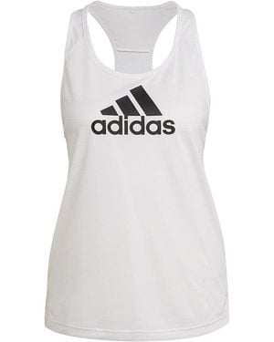 adidas Aeroready Designed 2 Move Logo Sport Tank Top - White