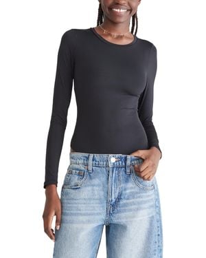 Aéropostale Seriously Soft Smooth Crew Neck Long Sleeve Bodysuit - Blue
