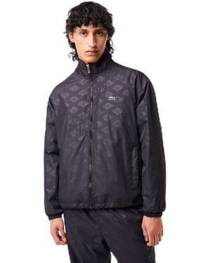 Lacoste 's Monogram Print Track Jacket - Blue