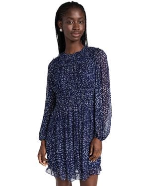 Shoshanna Hallie Leopard Stripe Mini Dress - Blue
