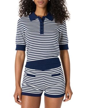 The Drop 's Navy/ivory Stripes Polo Sweater - Blue