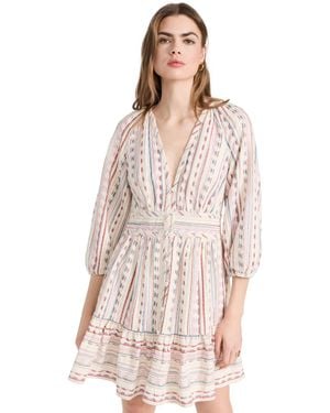 Shoshanna Swim Breeze Linen Stripe Mini Dress - Natural