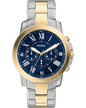 Fossil Grant Chronograph Two-tone Stainless Steel Watch - Metallic