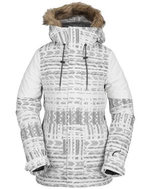 Volcom Shadow Insulated Snowboard Ski Winter Hooded Jacket - Gray
