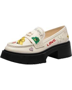 COACH Leah Platform Loafer With Sketch Print - Black