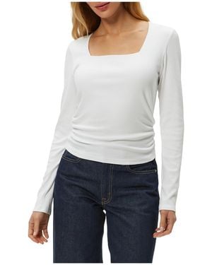 Michael Stars Sarah Square Neck Long Sleeve - White