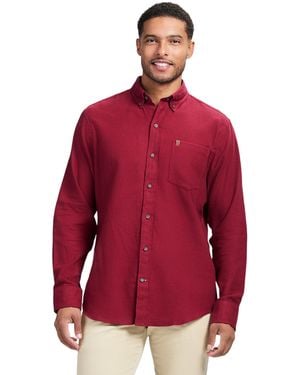 Izod Stratton Flannel Long Sleeve Button Down Shirt - Red