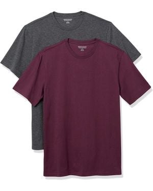 Amazon Essentials Juego de 2 Camisetas de ga Corta con Cuello Redondo de Ajuste Holgado Fashion-t-Shirts - Morado