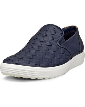 Ecco Soft 7 Woven Slip-on 3.0 Trainer - Blue