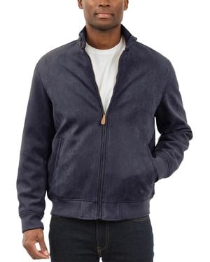 London Fog Faux Suede Bomber - Blue