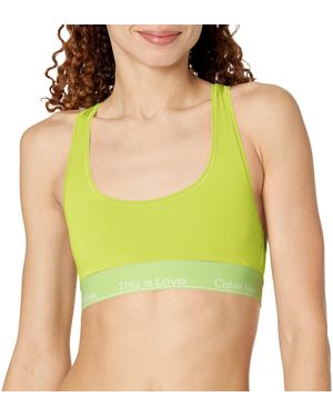 Calvin Klein This Is Love Modern Cotton Bralette Lemon Lime - Green