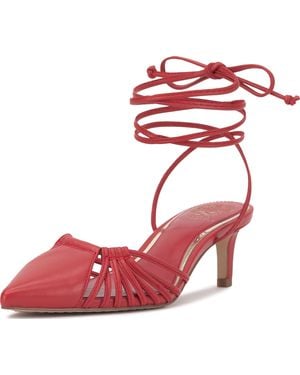 Vince Camuto Kota Ankle Wrap Kitten Heel Pump - Red