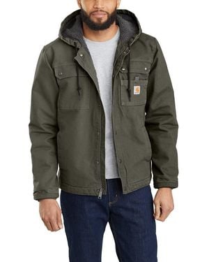 Carhartt Relaxed Fit Washed Duck Sherpa-lined Utility Jacket - Green