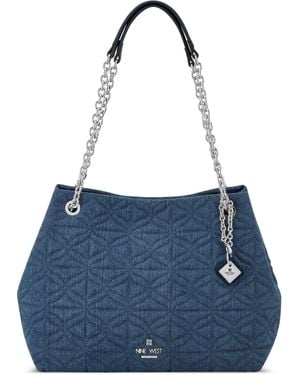 Nine West Ulmara Triple Compartment Shoulder Bag - Blue