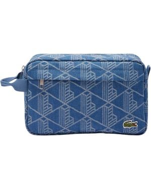 Lacoste Denim Monogram Toilet Kit - Blue
