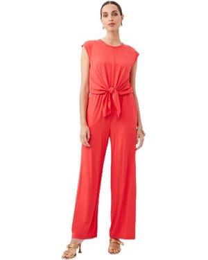 Trina Turk Tie Front Jersey Jumpsuit - Red