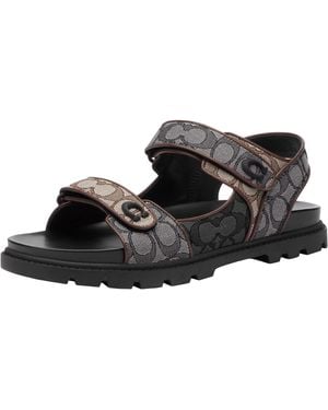 ★Coach★ Platform sandals in signature jacquard CCA90 L38 COACH Signature C Textile Jacquard Espadrille Platform Wedge