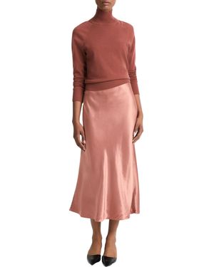 Vince S Shaped Hem Slip Skirt W/lingerie Elastic - Black