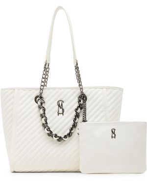 Steve Madden Kattt-h Tote W/pouch - White