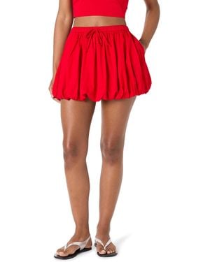 The Drop 's Flame Scarlet Bubble Mini Skirt - Red