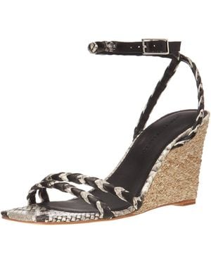 Sigerson Morrison Ankle Strap Wedge Sandal - Black
