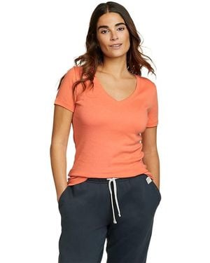 Eddie Bauer Favorite Short-sleeve V-neck T-shirt - Orange