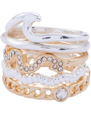 Lucky Brand Two Tone Ring Stack - White