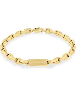Calvin Klein Jewelry Ionic Plated Thin Gold Steel Chain Bracelet - Metallic