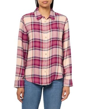 Lucky Brand Cloud Boyfriend Flannel Shirt - Red