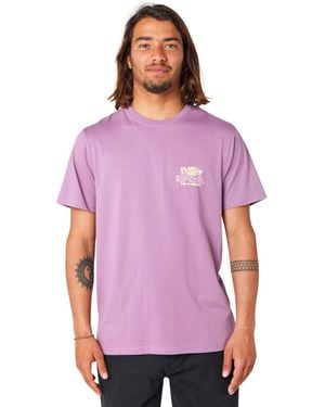 Rip Curl Graphic Short Sleeve Crew Neck T-shirt - Purple