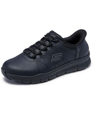 Skechers Nampa Hands Free Slip Ins Safety Steel Toe Industrial Shoe - Blue