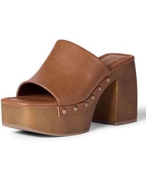 The Drop Millie Platform Open Toe Mule - Brown