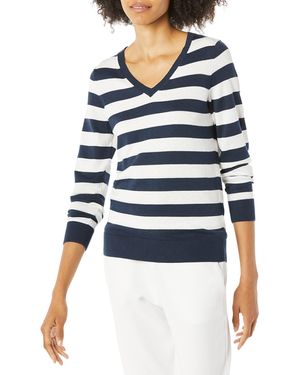 Amazon Essentials Regular-fit Lightweight Long-sleeve V-neck Sweater - Blue