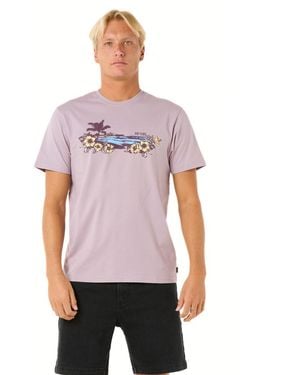Rip Curl Graphic Short Sleeve Crew Neck T-shirt - Purple