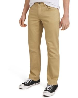 Quiksilver 5 Pocket Straight Fit Stretch Waist Casual Chino Pants - Natural