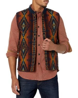 Pendleton Parkdale Quilted Wool Snap Vest - Brown