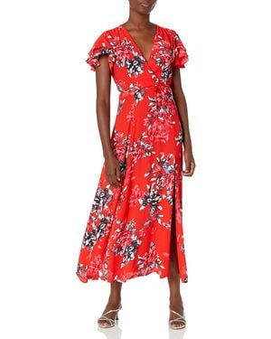 French Connection Classic Crepe Light Woven Dress - Red