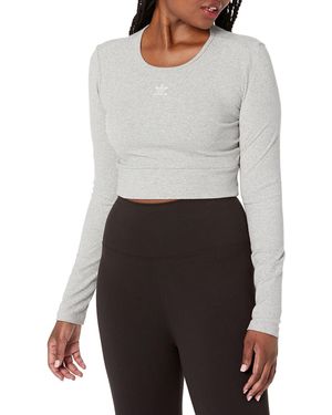 adidas Originals Essentials Ribbed Long Sleeve T-shirt - Gray