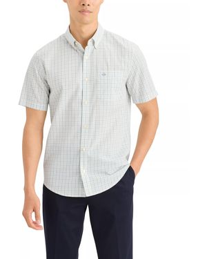 Dockers Classic Fit Short Sleeve Signature Shirt With Stain Defender, - White