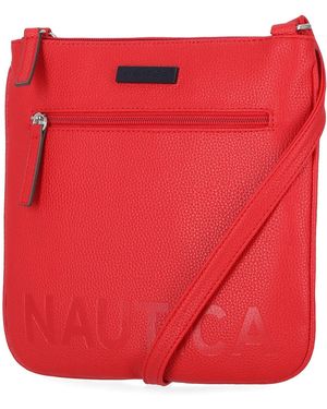 Nautica Lakeside Signature Jaquard North South Crossbody Bag - Rosso