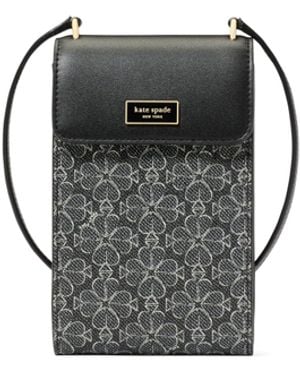 Kate Spade Serena Spade Flower Coated Canvas Ns Phone Crossbody - Black