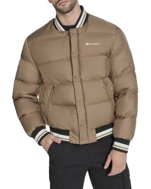Champion Varsity Bomber Puffer Jacket - Brown