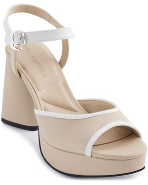 Karl Lagerfeld Paris Cushioned Insole Evening Hallet-platform Ankle Sandal Slide - Natural