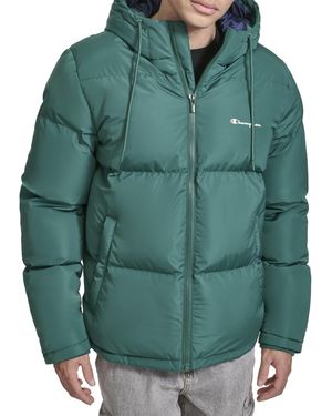 Champion Quilted Full-zip Hooded Puffer Jacket - Green